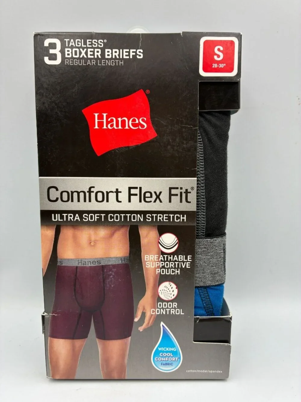 Hanes Mens Comfort Flex Fit Boxer Briefs S Tagless Stretch Cotton Supportive